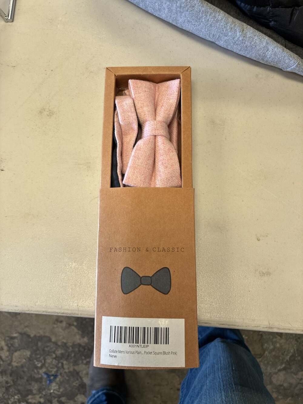 Dusty Beige Pink Linen Kids Bow Tie